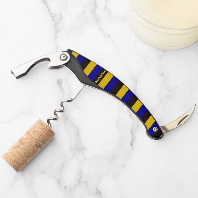 Barbados Flag Stripe Colours Corkscrew (Front)