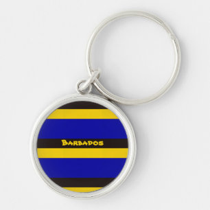 Barbados Flag Stripe Colours  Key Ring