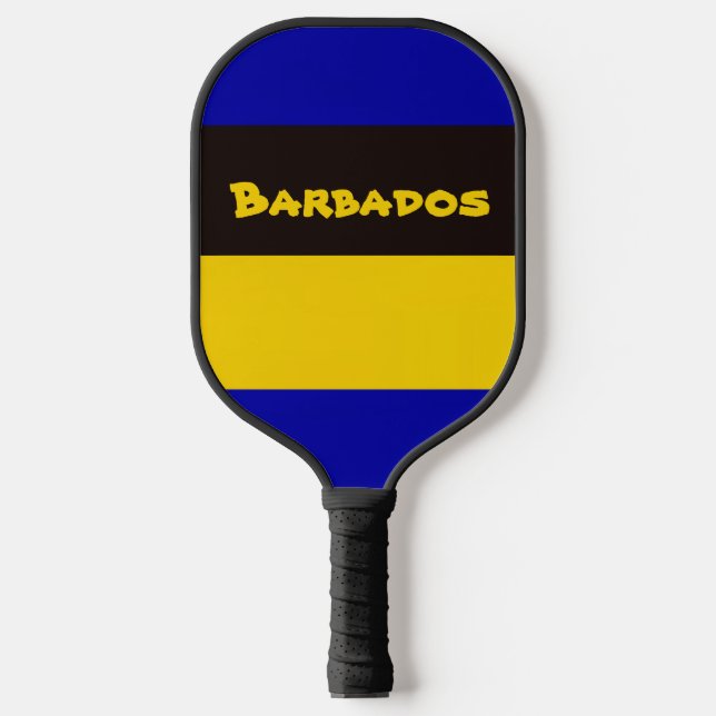 Barbados Flag Stripe Colours  Pickleball Paddle (Front)
