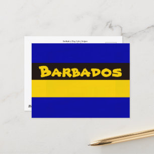 Barbados Flag Stripe Colours Postcard