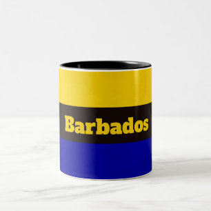 Barbados Flag Stripe Colours Two-Tone Coffee Mug