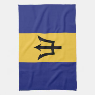 Barbados flag tea towel