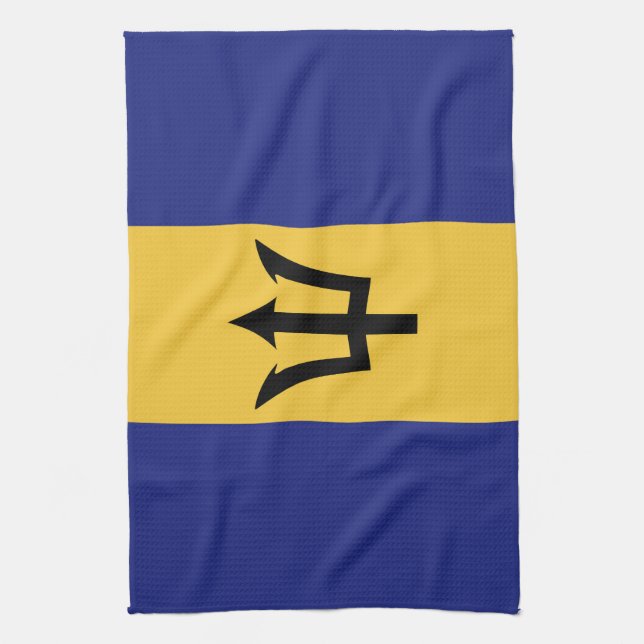Barbados flag tea towel (Vertical)