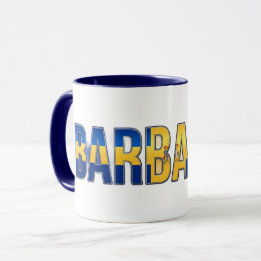 Barbados Flag Text | Caribbean Pride Design Mug