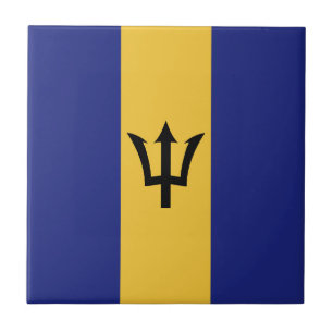 Barbados flag tile