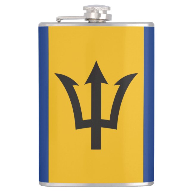 Barbados Flag Totally Large Hip Flask (Front)