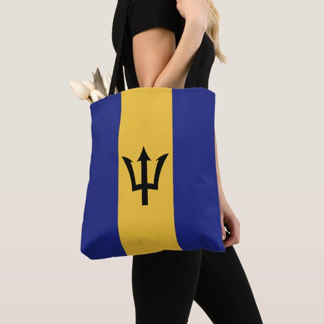 Barbados flag tote bag (Close Up)