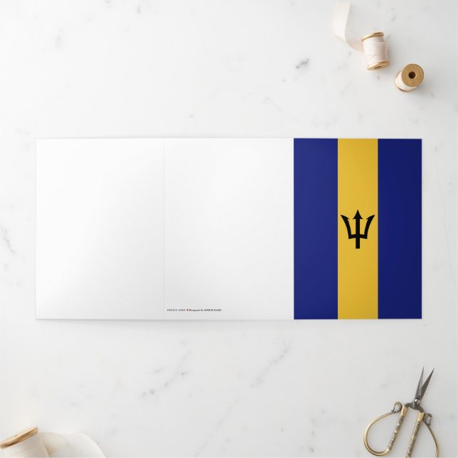Barbados flag Tri-Fold card (Outside)