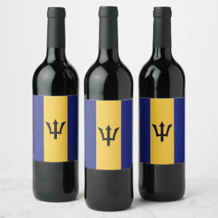 Barbados flag wine label