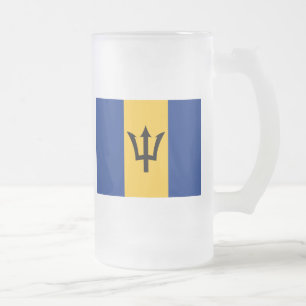 barbados frosted glass beer mug