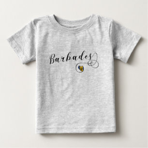 Barbados Heart Flag, Barbadian Baby T-Shirt