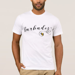 Barbados Heart Flag, Barbadian T-Shirt