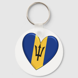 Barbados Heart Flag Key Ring
