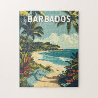 Barbados Illustration Travel Art Vintage