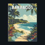 Barbados Illustration Travel Art Vintage Postcard<br><div class="desc">Barbados vector artwork design. Barbados,  a tropical paradise in the Caribbean,  is famous for its pristine beaches,  vibrant culture,  and world-class rum.</div>