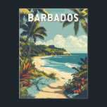 Barbados Illustration Travel Art Vintage Postcard<br><div class="desc">Barbados vector artwork design. Barbados,  a tropical paradise in the Caribbean,  is famous for its pristine beaches,  vibrant culture,  and world-class rum.</div>