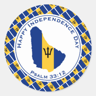 BARBADOS INDEPENDENCE Barbadian Flag Classic Round Sticker