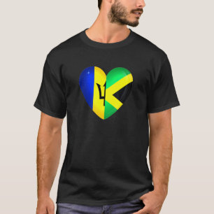 Barbados Jamaica Flag Bajan Jamaican Pride Heritag T-Shirt
