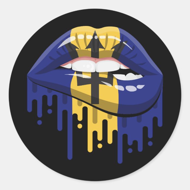 Barbados lips pride root flag classic round sticker (Front)