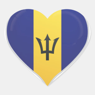 Barbados love flag pride heart sticker