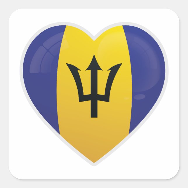 Barbados Love Icon Square Sticker (Front)