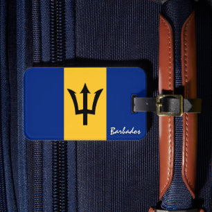 Barbados Luggage Tags, patriotic Barbados Flag Tag