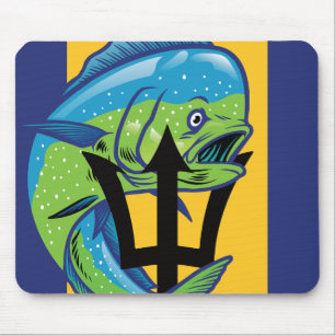 Barbados Mahi-mahi Barbadian National Animal Flag Mouse Mat