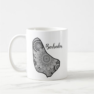 Barbados MandaLa Map Travel Coffee Mug