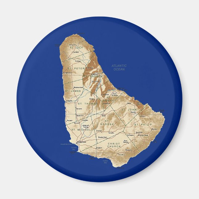 Barbados Map Magnet (Front)