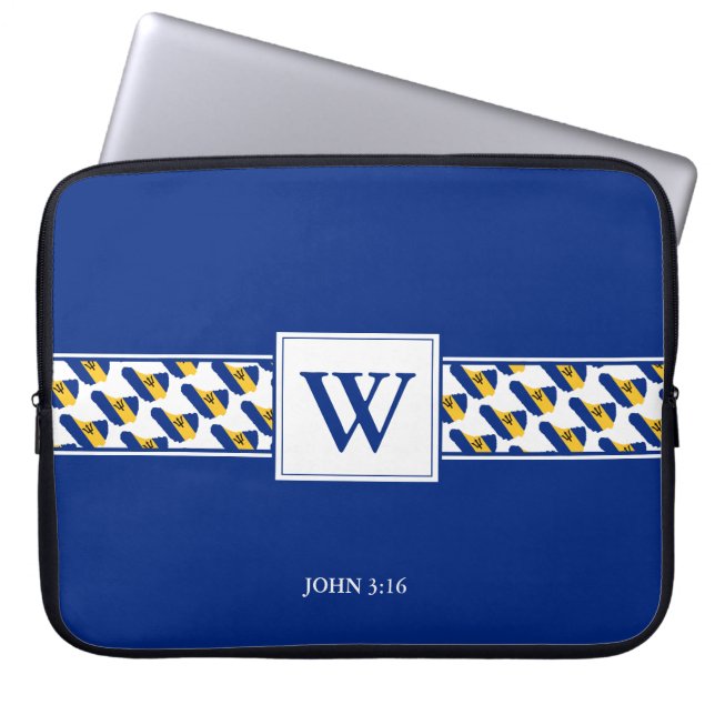 BARBADOS Monogram Christian Bible Laptop Laptop Sleeve (Front)