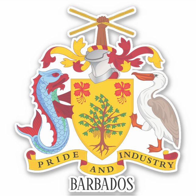 Barbados National Coat Of Arms Patriotic (Front)