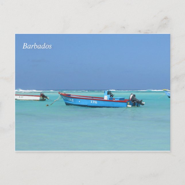 Barbados Ocean Boats Postcard (Front)