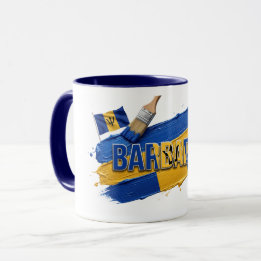 Barbados Paint Brush Design | Caribbean Pride Mug