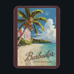 Barbados Painterly Travel Art Vintage Magnet<br><div class="desc">Barbados vector artwork design. Barbados,  a tropical paradise in the Caribbean,  is famous for its pristine beaches,  vibrant culture,  and world-class rum.</div>