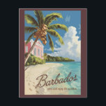 Barbados Painterly Travel Art Vintage Postcard<br><div class="desc">Barbados vector artwork design. Barbados,  a tropical paradise in the Caribbean,  is famous for its pristine beaches,  vibrant culture,  and world-class rum.</div>