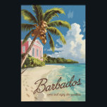 Barbados Painterly Travel Art Vintage Poster<br><div class="desc">Barbados vector artwork design. Barbados,  a tropical paradise in the Caribbean,  is famous for its pristine beaches,  vibrant culture,  and world-class rum.</div>