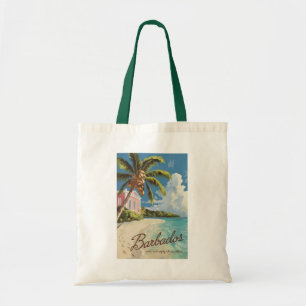 Barbados Painterly Travel Art Vintage Tote Bag