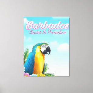 Barbados Parrot travel poster Canvas Print