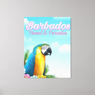 Barbados Parrot travel poster Canvas Print
