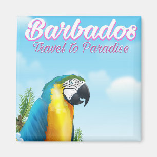 Barbados Parrot travel poster Magnet