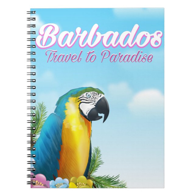 Barbados Parrot travel poster Notebook (Front)
