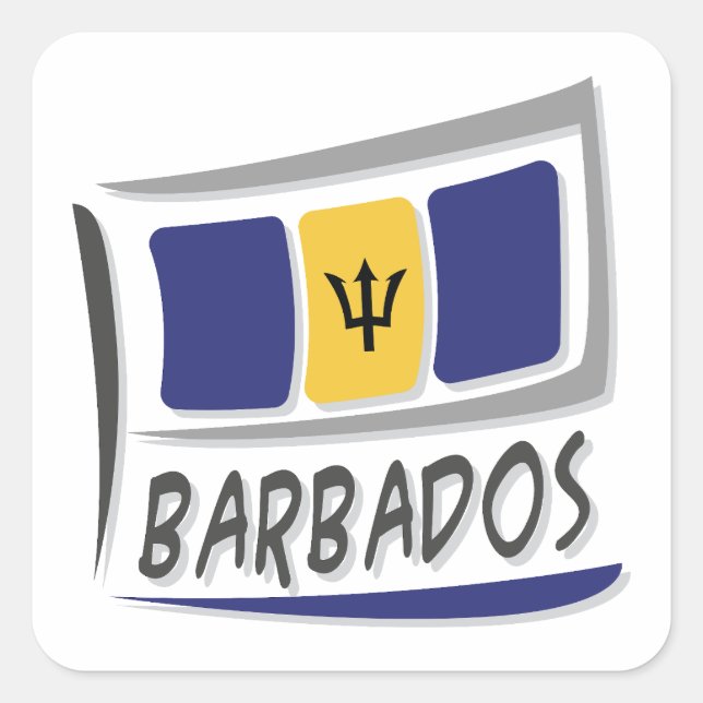 Barbados  Pride X Flag Square Sticker (Front)