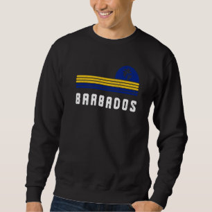 Barbados Retro Sunset Bajan Flag Barbadian Pride Sweatshirt