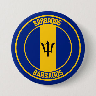 Barbados Round Emblem 7.5 Cm Round Badge