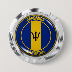 Barbados Round Emblem 7.5 Cm Round Badge