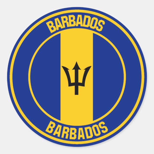 Barbados Round Emblem Classic Round Sticker (Front)