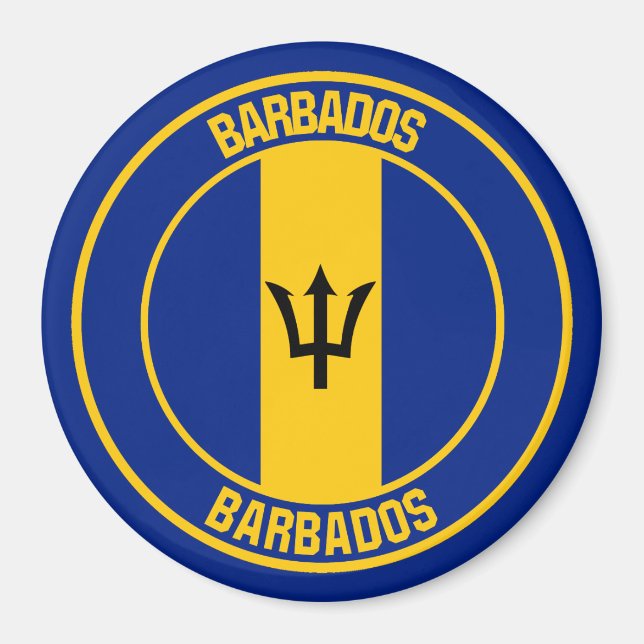 Barbados Round Emblem Magnet (Front)