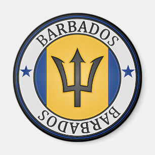 Barbados  Round Emblem Magnet