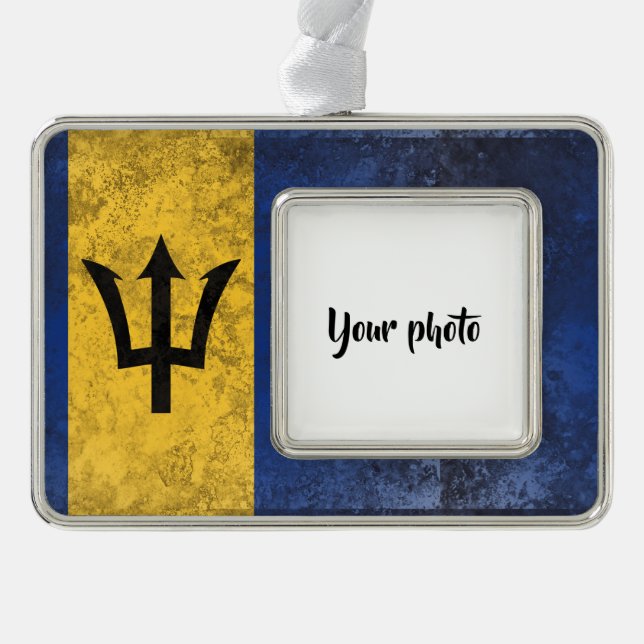 Barbados Silver Plated Framed Ornament (Front)