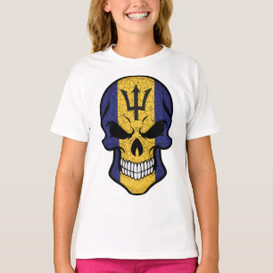 Barbados Smiling Skull Flag T-Shirt